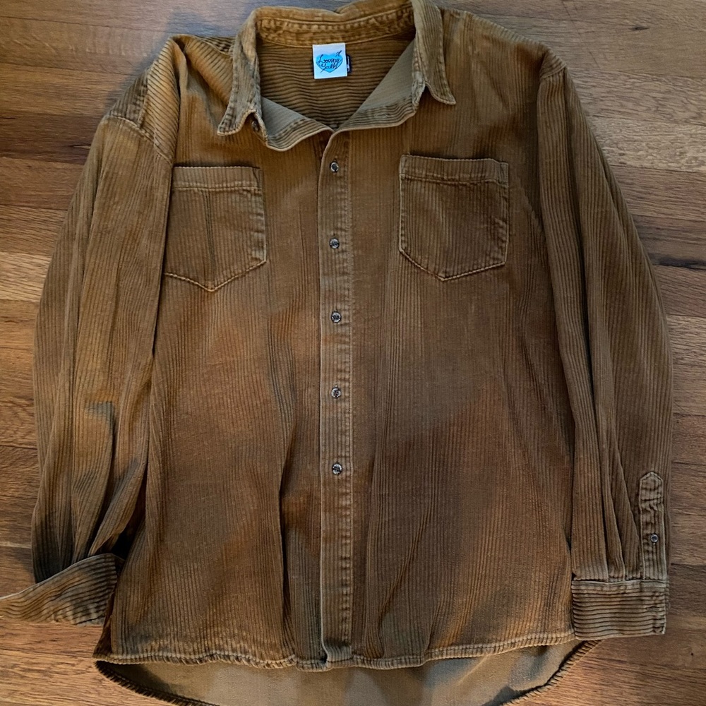 Vintage Oversized Golden Corduroy Button Up